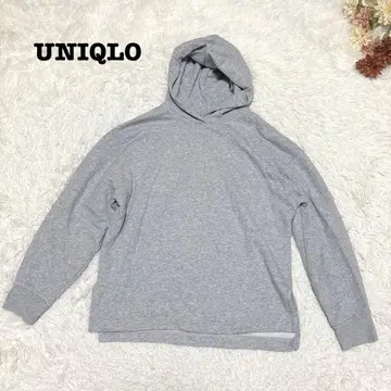 s.2059 [유니클로] 긴팔 후드티 풀오버 그레이 심플 M 사이즈