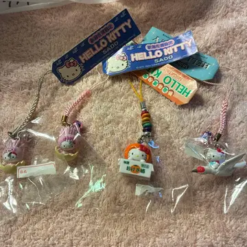 니가타 사도 한정판 헬로키티 스트랩 4개 세트