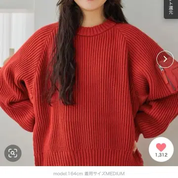 니코앤드 MA-1 디테일 니트 PO 레드 M 사이즈