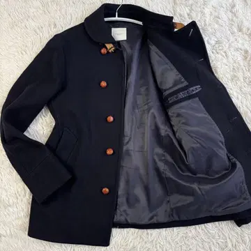 새상품급 에디피스 멜톤 울 마린 코트 네이비 싸개 단추