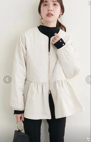 내추럴 꾸뛰르 퀼팅 페플럼 자켓