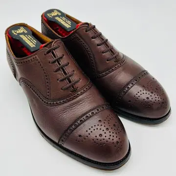 스코치 그레인 스트레이트 팁 25cm 다크 브라운 내 날개 가죽 신발