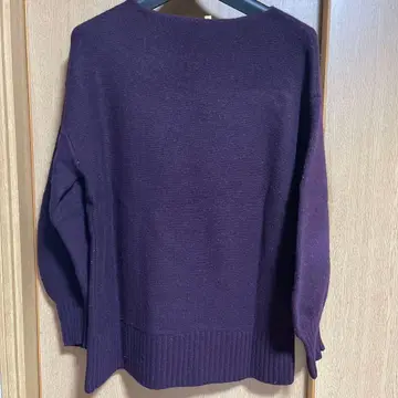 퍼플 울 캐시미어 혼방 긴팔 니트 IENA