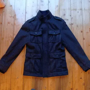 남성용 코트 울 60% 안감 부착 차콜 그레이