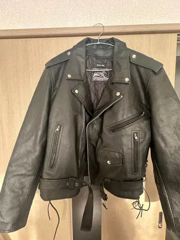 블랙 더블 라이더 자켓