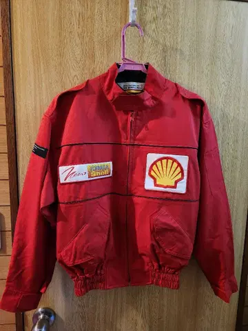 쉘 로고 레드 자켓 M