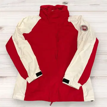 FIAT 후드 부착 나일론 자켓 빨간색/화이트