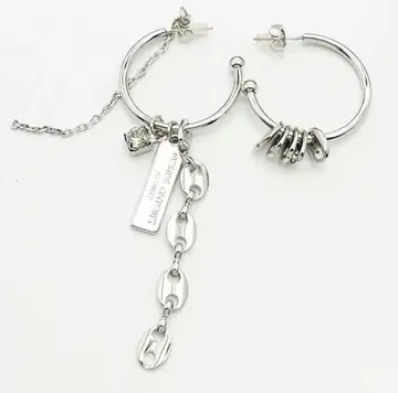 justine clquet 실버 후프 귀걸이 체인 포함