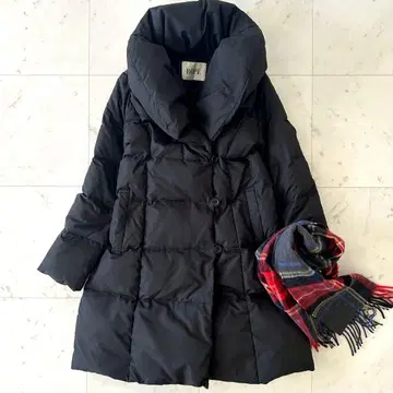 새상품급 로페 ROPE 숄카라 다운 코트 세탁 가능 38 블랙 검정