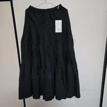 블랙 플리츠 스커트 프리 사이즈 WQN4922