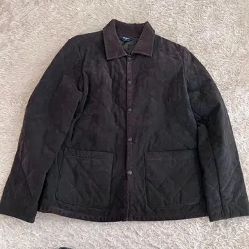 올드 유니클로 스웨이드 느낌 퀼팅 자켓 브라운 계열 M