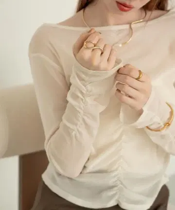 hinari 히나리 시어 플로키 개더 탑