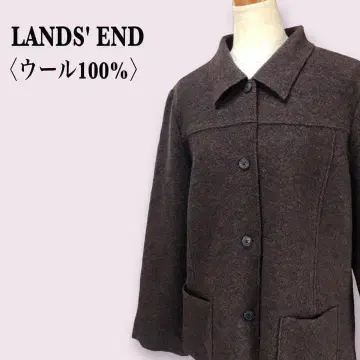 [울 100% ] 랜즈엔드 숏코트 브라운/브라운 계열 얇은 소재 F