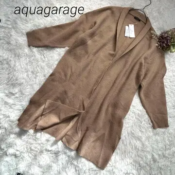 미사용 새상품 택 포함 아쿠아 차고 로우 게이지 롱 기장 니트 가디건 F