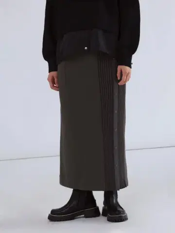 야마다야 LASUD 사이드립 내로우 스커트