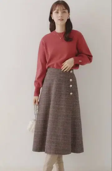 미니 하운드투스 체크 트위드 스커트