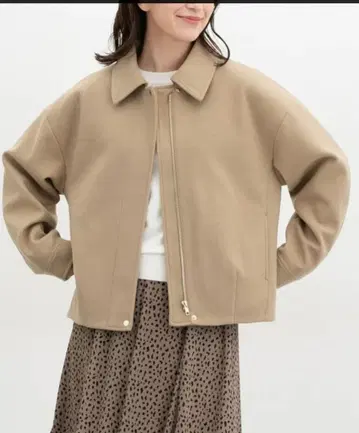 Honeys 카라 부착 블루종 카멜