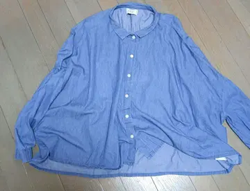 AUG 데님 긴팔 셔츠 멋스러운 변형 소매