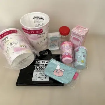 스누피 묶음 판매 룸 박스 텀블러 유리 포트 파우치 8점