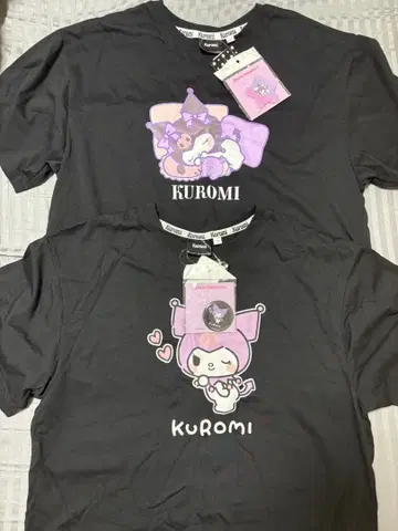 쿠로미 캐릭터 티셔츠 M L 2장 세트 쿠로미짱 산리오