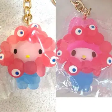 마이멜로디 키티 클리어 산리오 미야쿠미야쿠 변신 입체 마스코트 키링