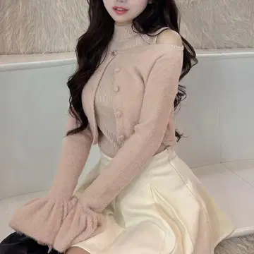 다리치 Darich 앙상블 샤기 니트탑 핑크