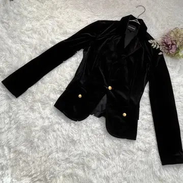 보나조르나타 테일러드 자켓 벨로아 소재 골드 버튼 두꺼운 원단 슬림