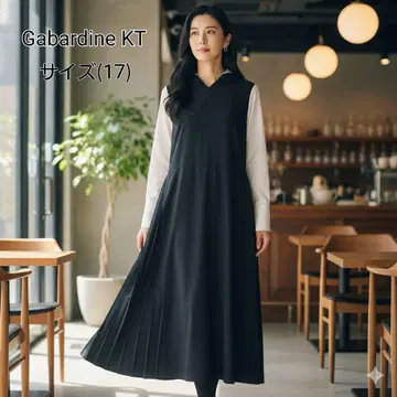 새상품급 Gabardine KT 사이드 플리츠 컷 원피스