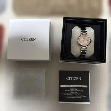 CITIZEN 핑크 다이얼 전파 시계 에코 드라이브