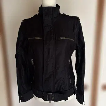 블랙 스탠드 카라 자켓