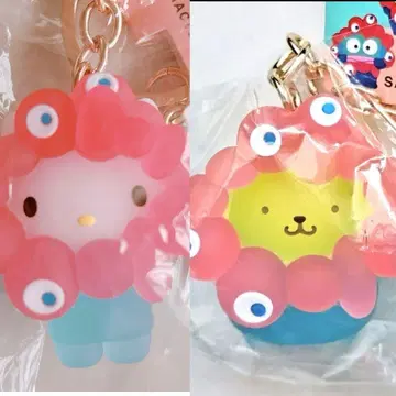 폼폼푸딩 키티 클리어 산리오 미야쿠미야쿠 입체 마스코트 키링
