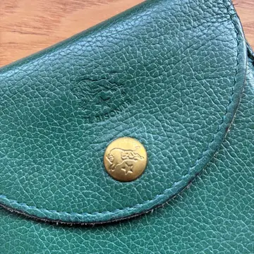 IL BISONTE 그린 컬러 가죽 접이식 지갑