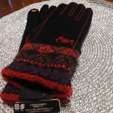 4, ANNA SUI 장갑 블랙, 빨간색 21cm