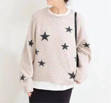 BC STOCK 스타 자카드 래글런 풀오버