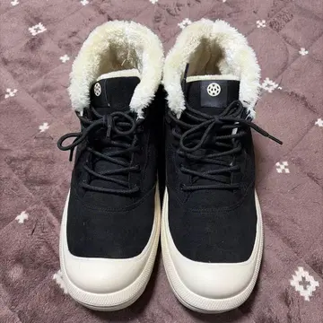 퍼 안감 블랙 스웨이드 하이컷 신발