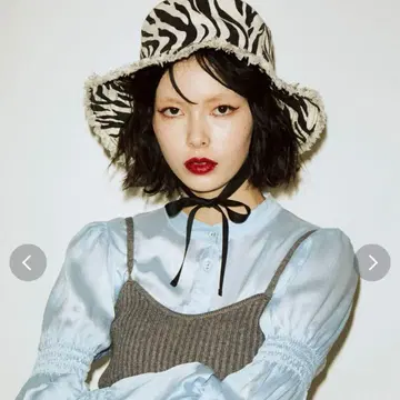 jouetie 쥬에티 프린지 버킷 햇 제브라