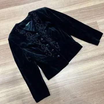 벨로아 자켓 블랙 자수 36