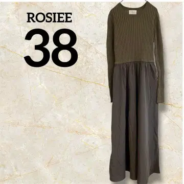 새상품급 ROSIEE [ 38 ] 올리브 롱 니트 원피스 긴팔