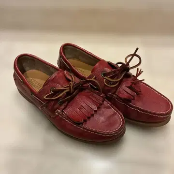 리갈 스탠다드 레더 퀼트 데크 슈즈 24cm 레드