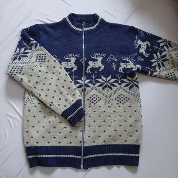 빈티지 Block Buster 집업 니트 스웨터