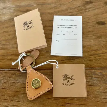 [ 미사용 ] IL BISONTE 가죽 키케이스 베이지