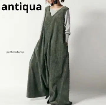 [ antiqua ] 와이드 올인원 카키