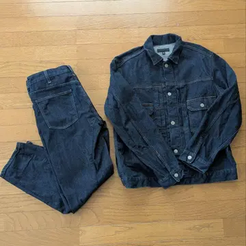 유니클로 다크 블루 데님 자켓 & 팬츠 세트