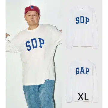 GAP SDP 로고 긴팔 티셔츠 XL 화이트