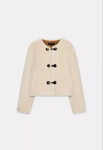 [ 택 포함 새상품 ] ZARA 인조 모피 노카라 자켓