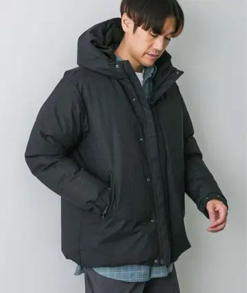 울 블렌드 라미네이티드 다운 파카