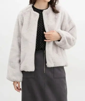 노카라 퍼 블루종 라이트 그레이