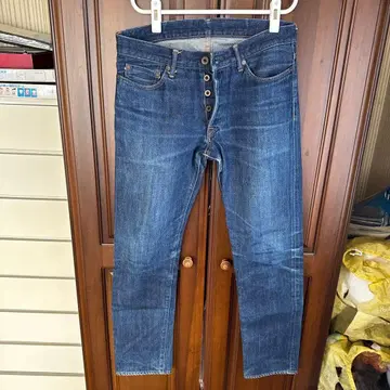 스트레이트 데님 다크 블루 일본제