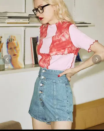 jouetie 쥬에티 버튼 플라이 하이웨스트 데님 숏 팬츠