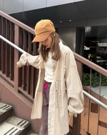 [ MODE NORM CORE ] 2WAY 컬러 빅 롱 셔츠 카멜